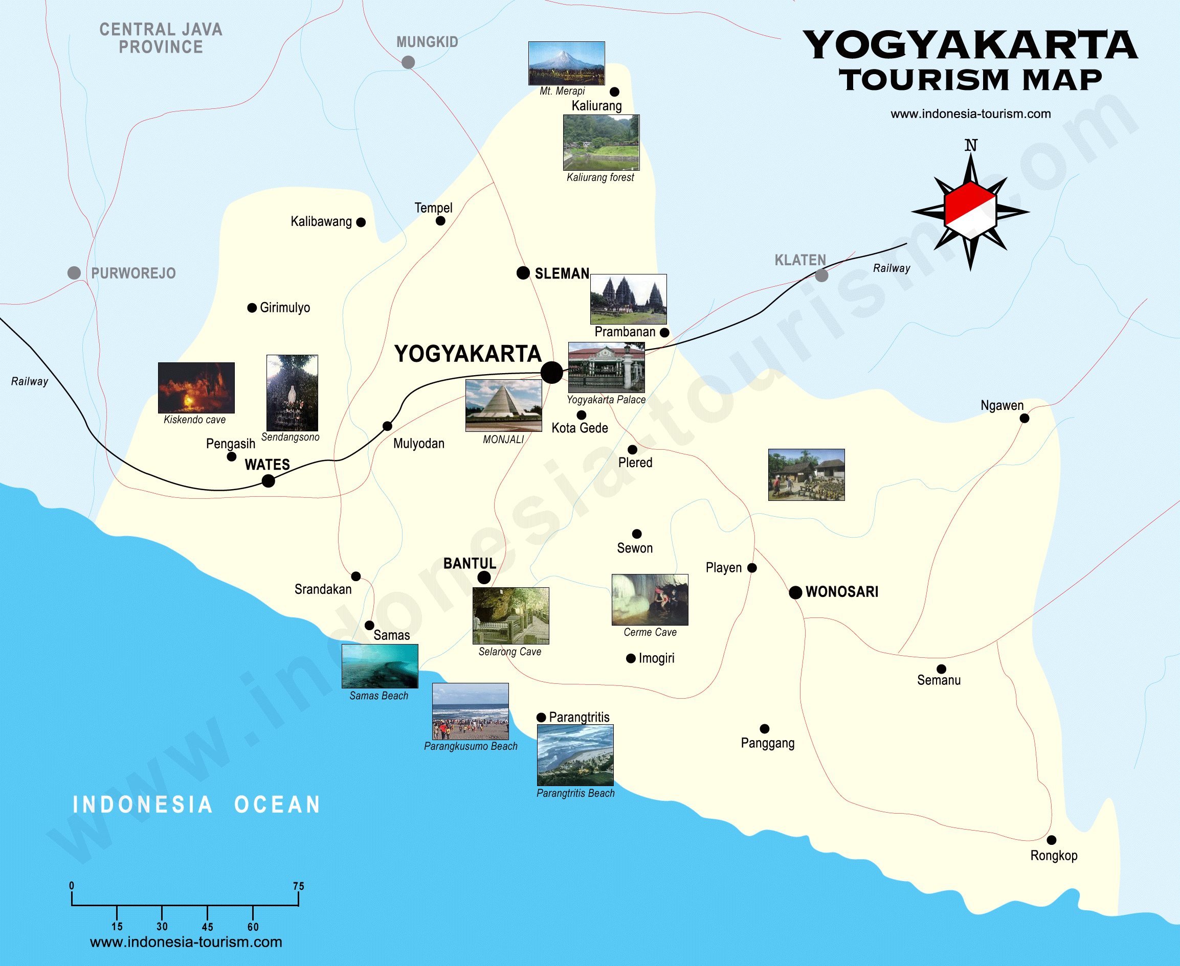 Yogyakarta tourism map
