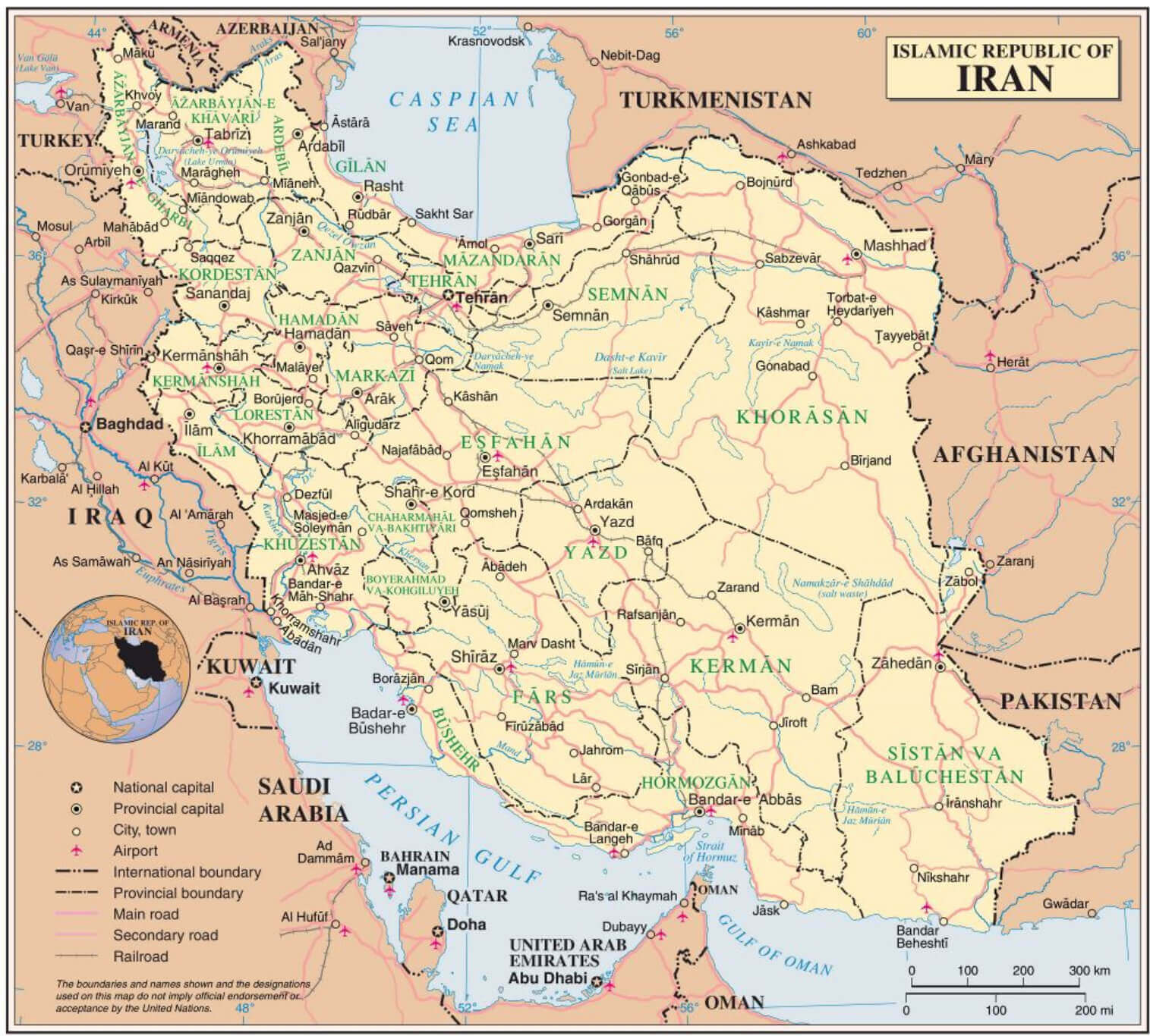 Iran national provincial and cities map