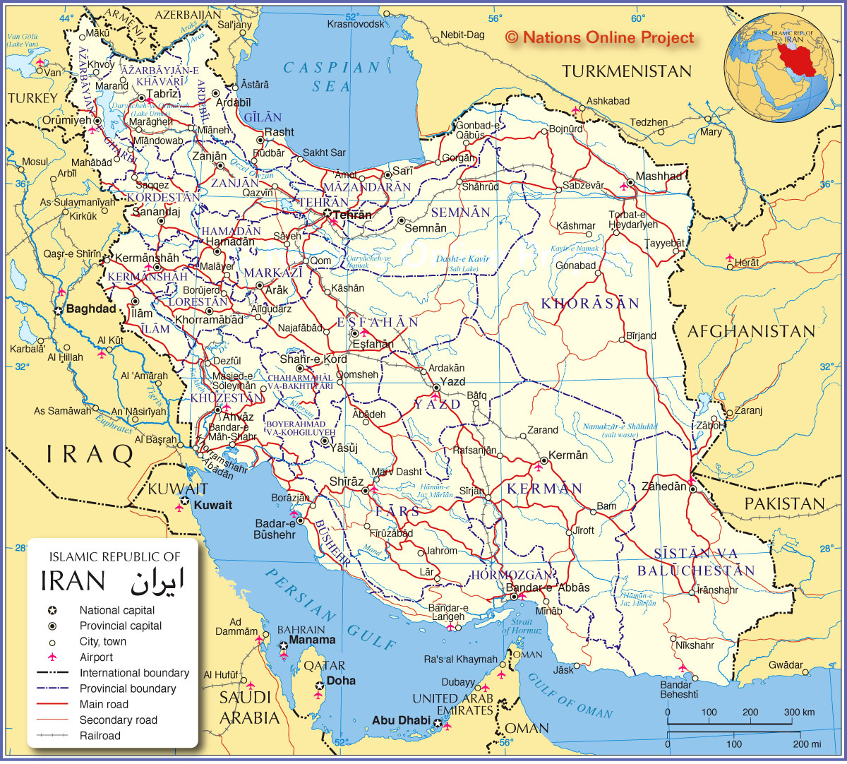 iran cities map
