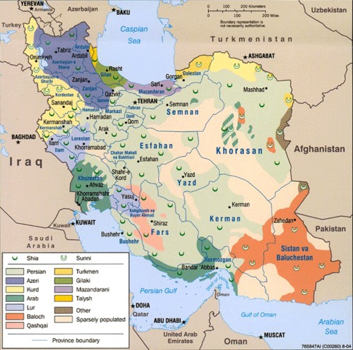 iran ethnic groups map