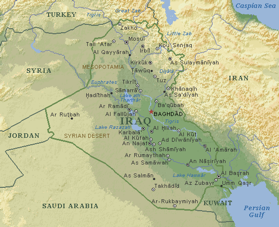 iraq detailed map