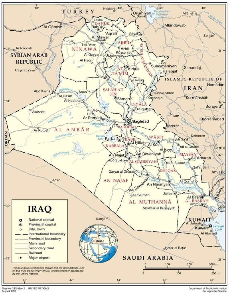 iraq map 1996