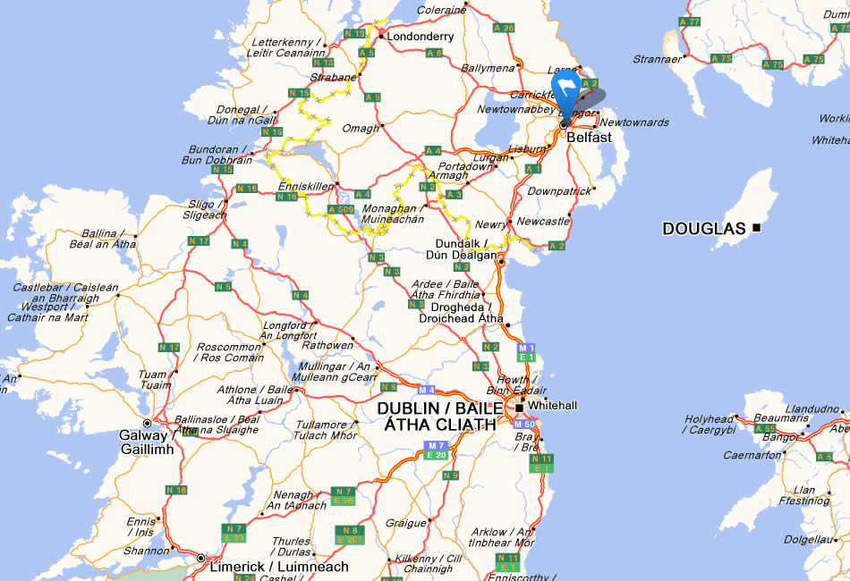 map of ireland Belfast