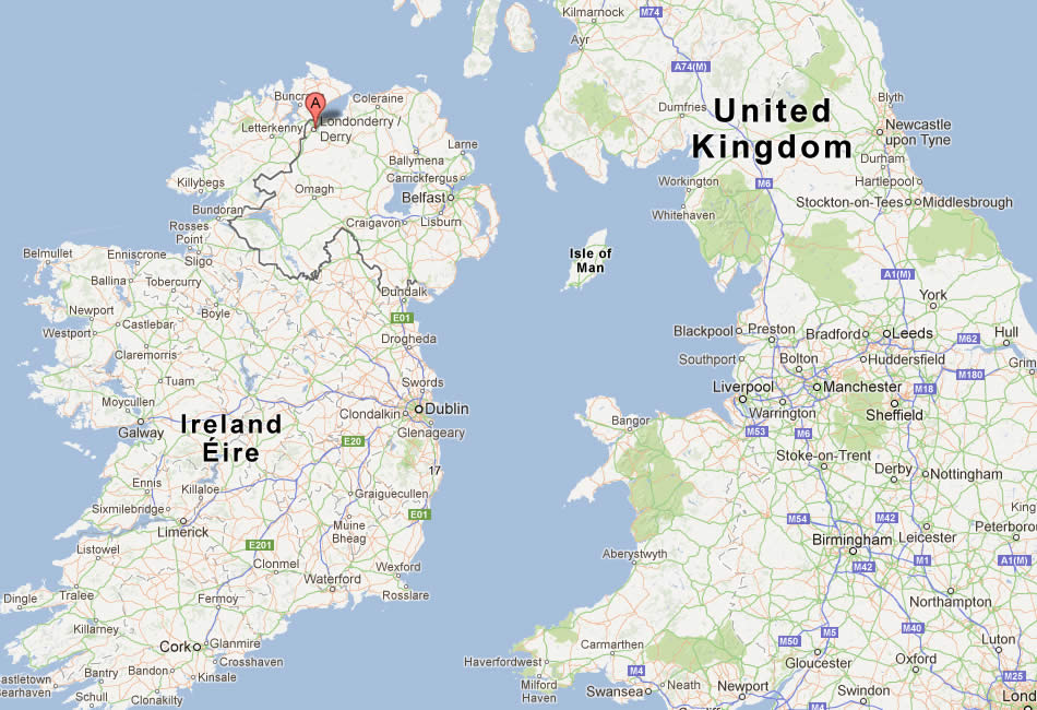 map of ireland Derry