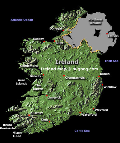 ireland satellite map dublin