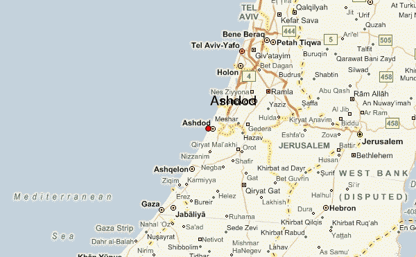 Ashdod jerusalem map