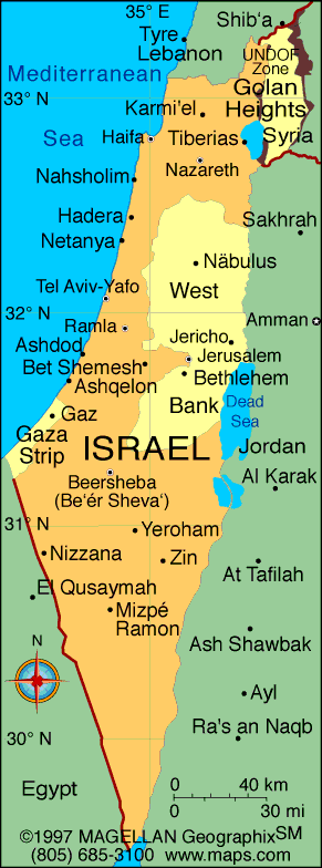 Ashkelon Israel Tourist Map