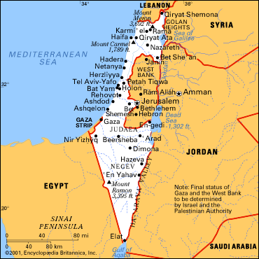 israel cities map