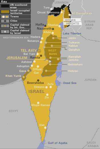 israel map gaza golan westbank