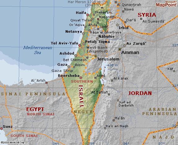 israel map physical