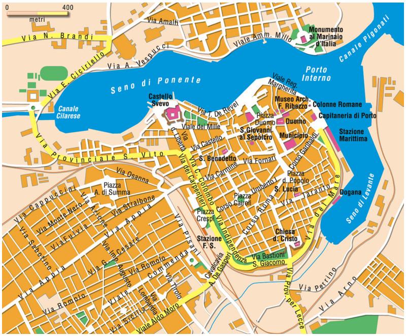 Brindisi city center map
