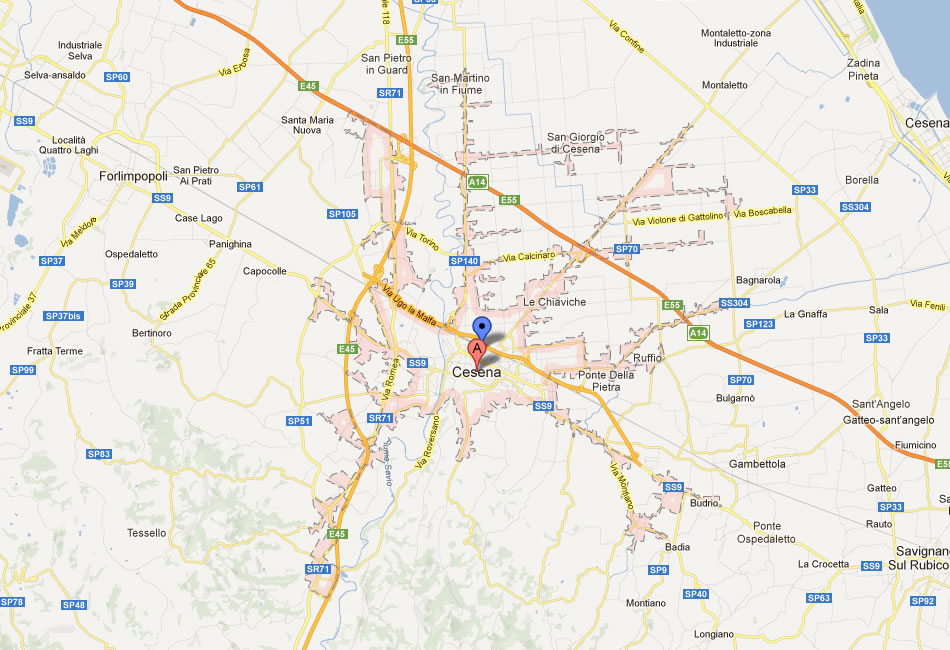 map of Cesena
