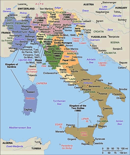 Cities Map of Italy