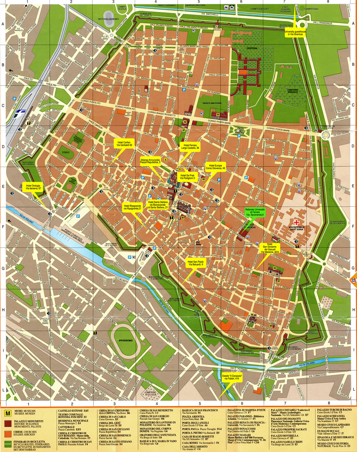 Ferrara historical map