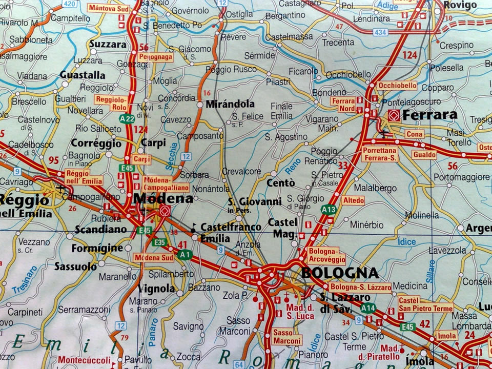 Ferrara route map
