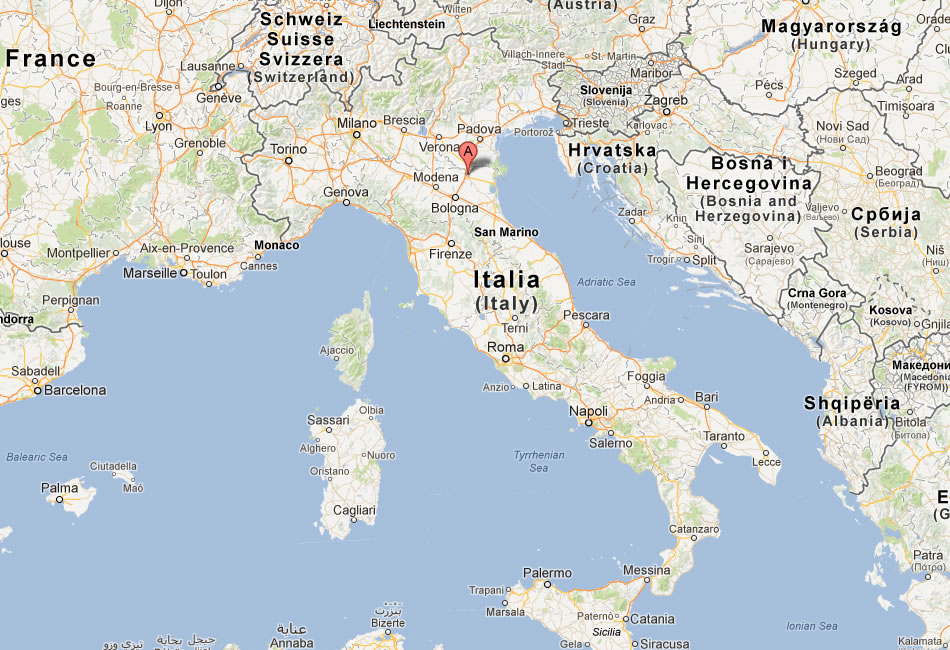 map of Ferrara italy