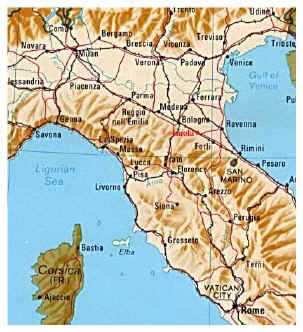 Imola north italy map