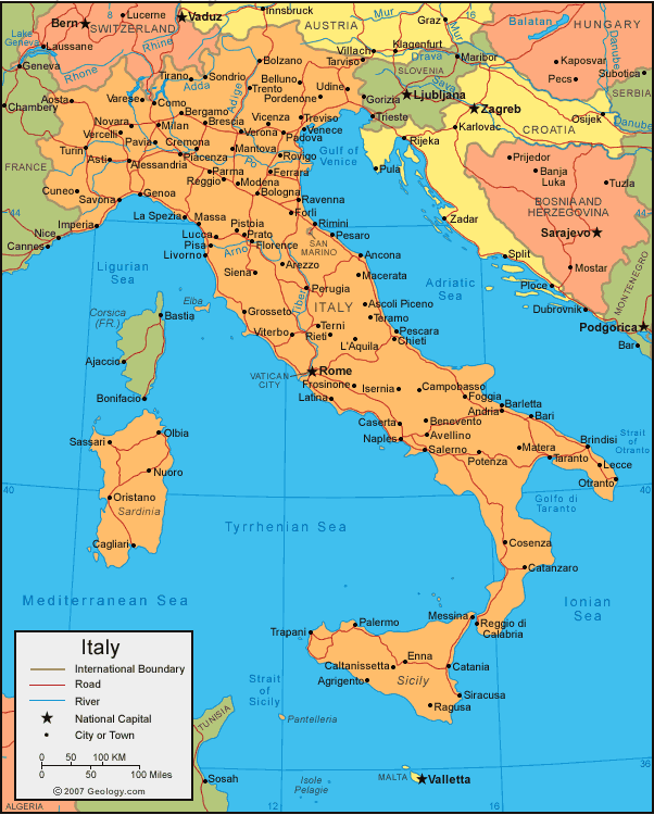 Italy Map and Italy Satellite Images