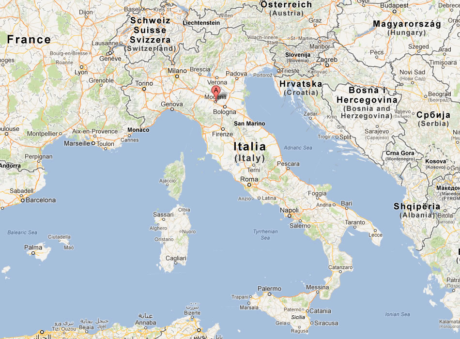 map of Modena italy