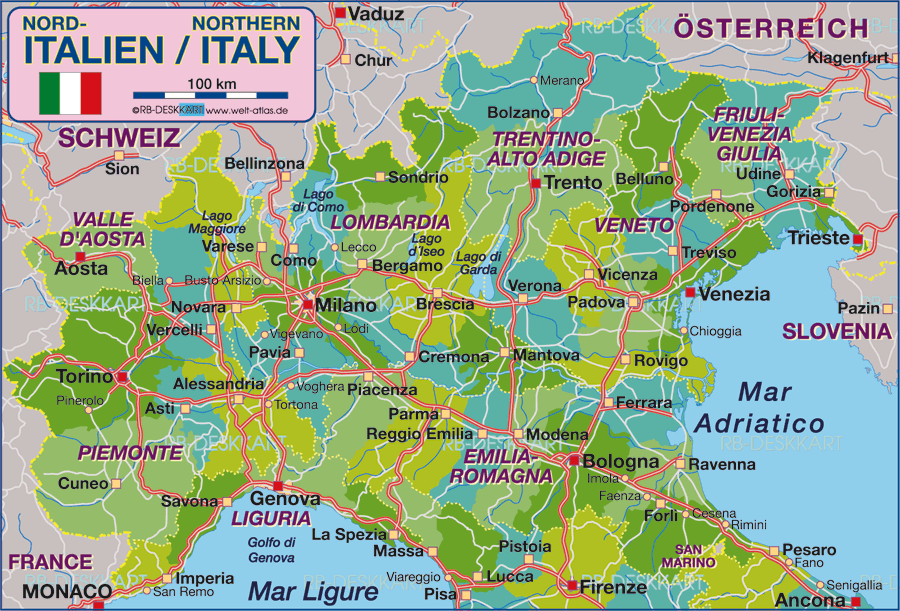 Novara regional map