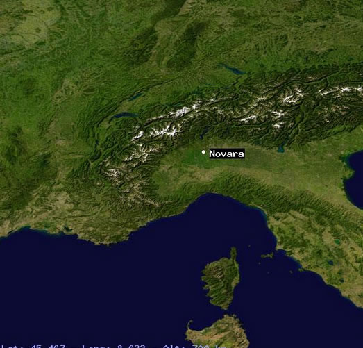 Novara satellite image