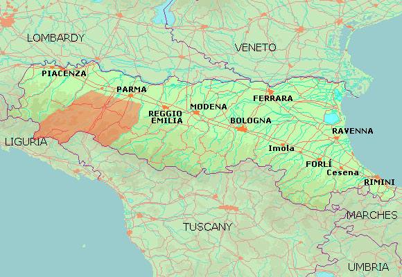 Parma regional map