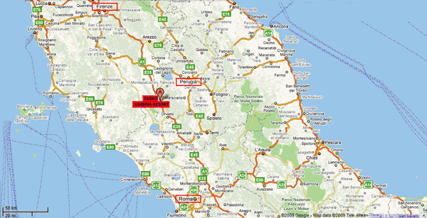 Perugia italy map
