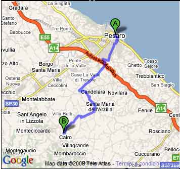 Pesaro route map
