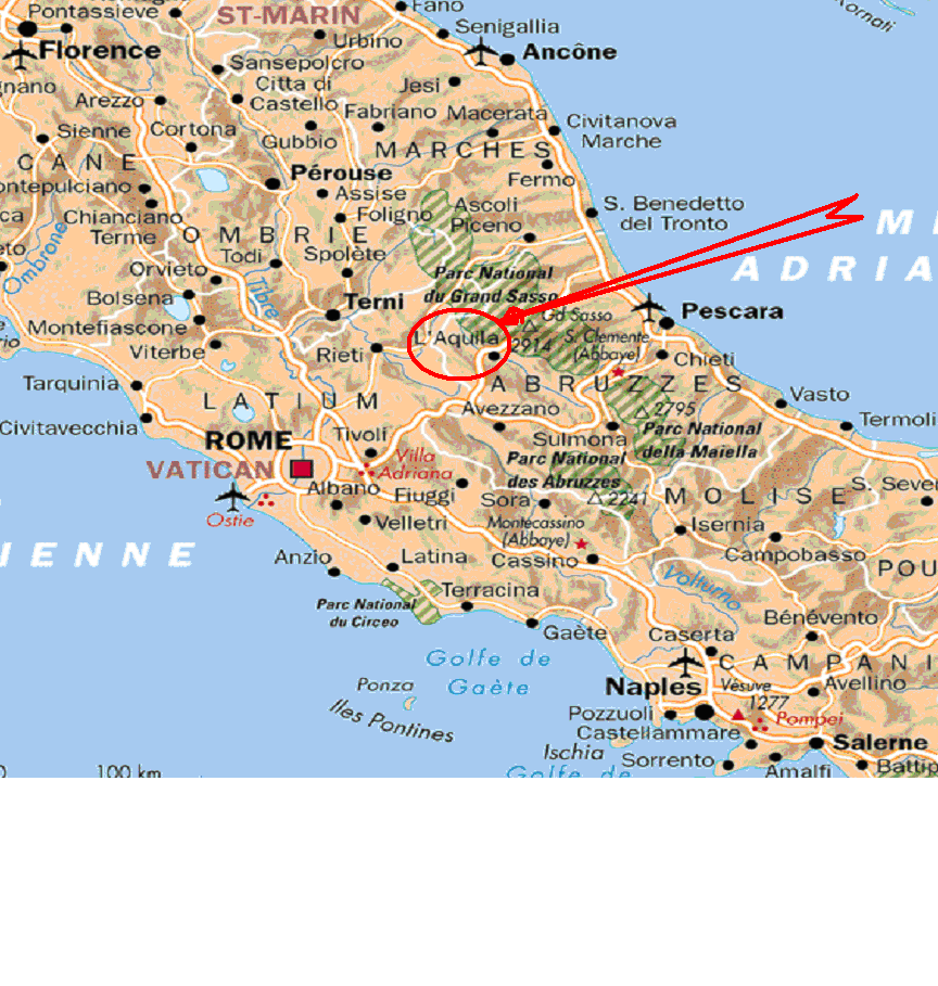 Pescara physical map italy