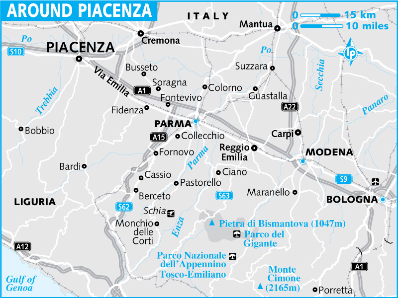 Piacenza around map