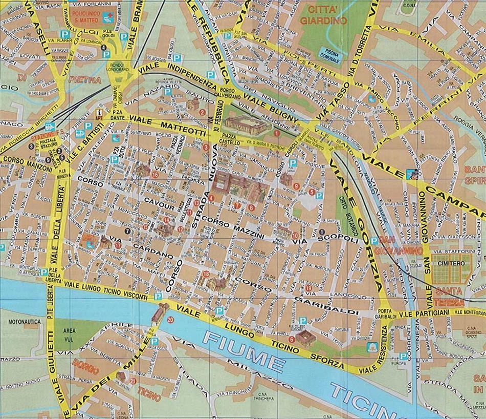 Piacenza city center map