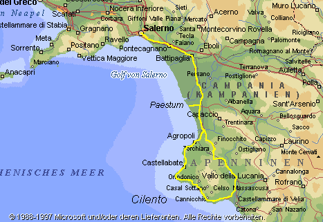 Salerno regions map
