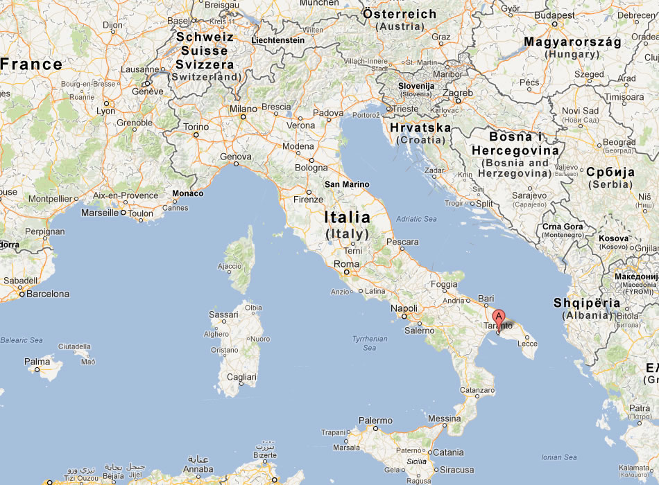 map of Taranto italy