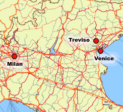 Treviso milan map