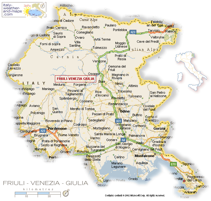 udinese province map