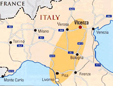 Vicenza province map