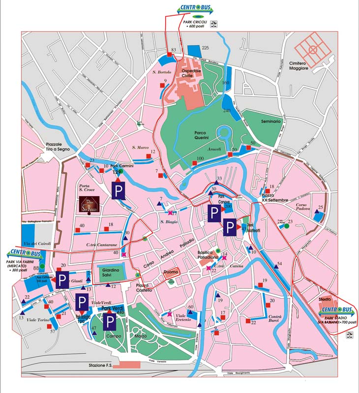 vicenza downtown map