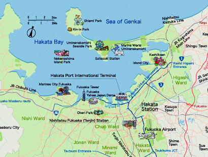Fukuoka harbor map