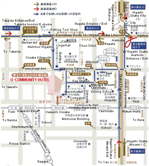 Higashiosaka city map