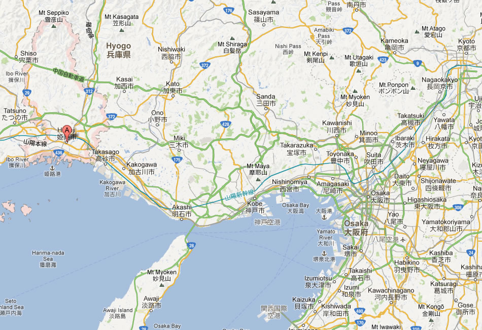 map of Himeji