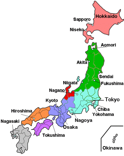 japan cities map