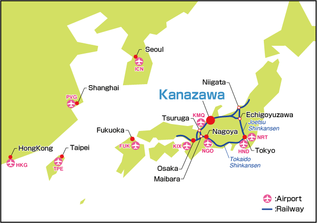 Kanazawa map japan