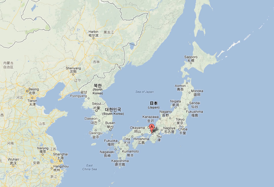 map of Nishinomiya japan