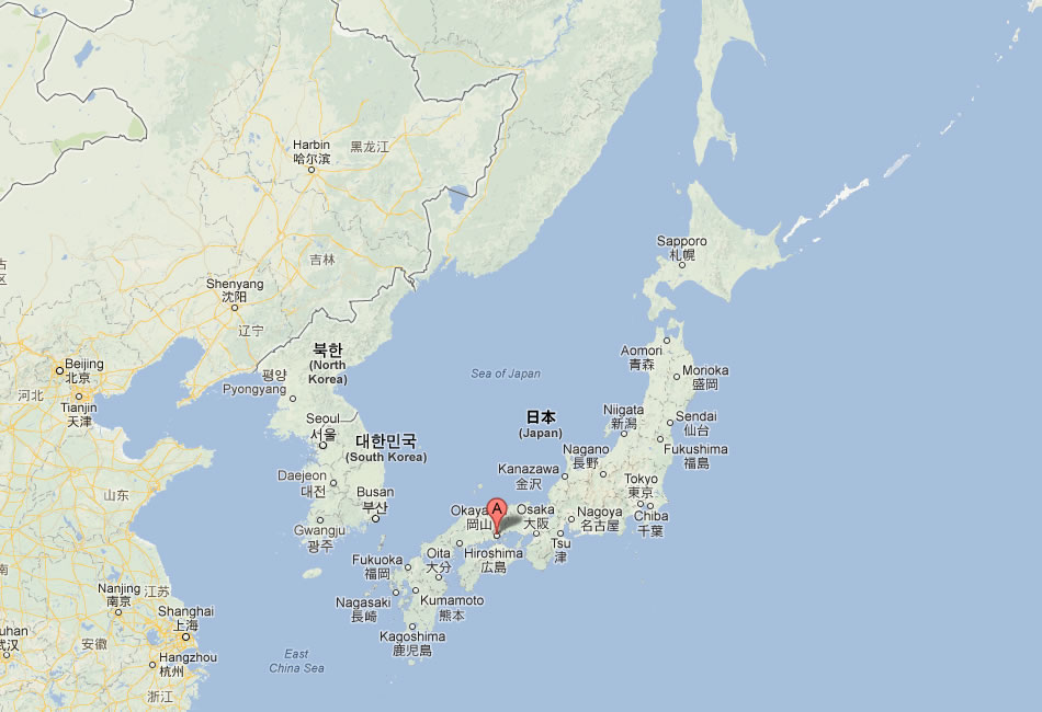 map of Okayama japan