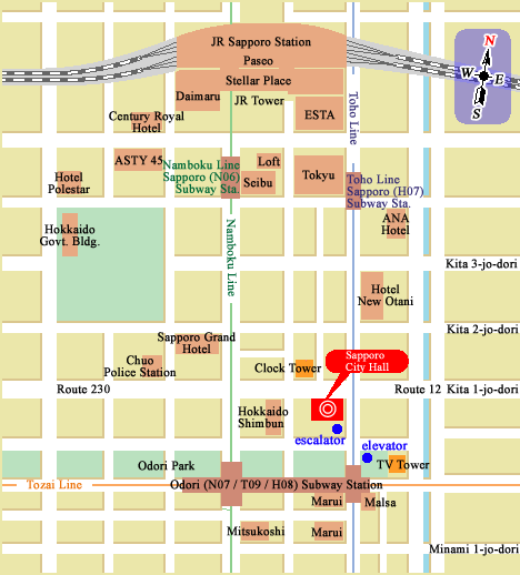 Sapporo city center map