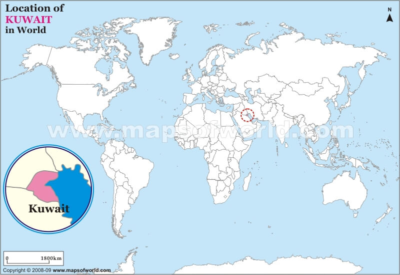 kuwait map world