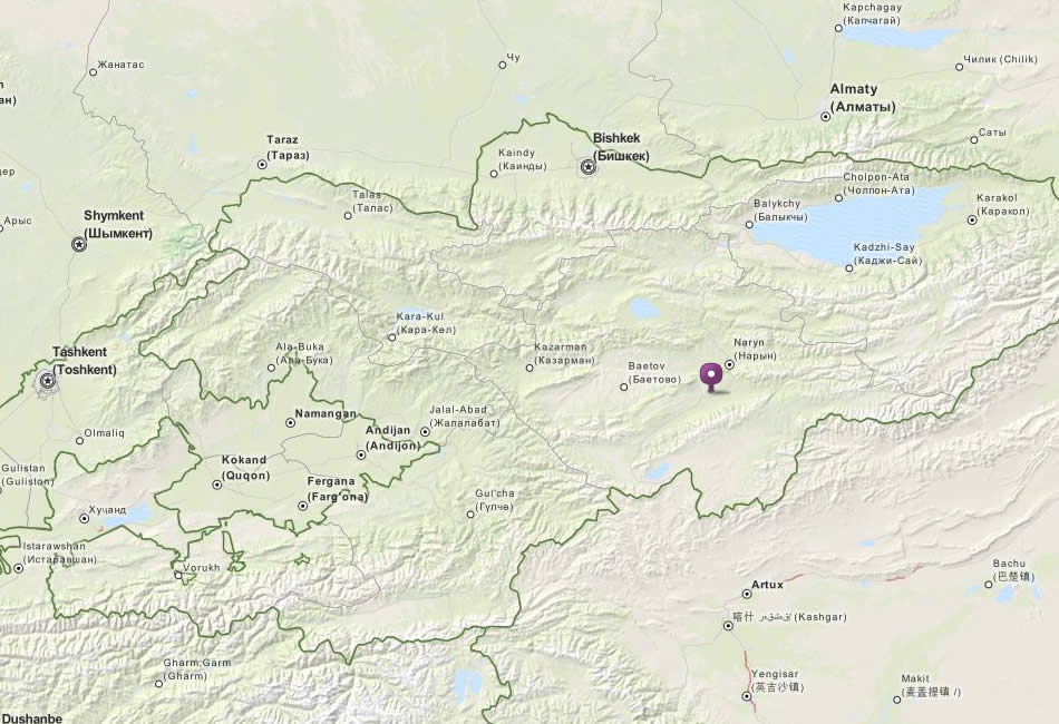 map kyrgyzstan