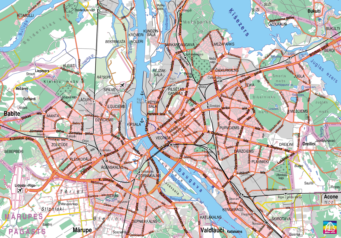 Riga center map