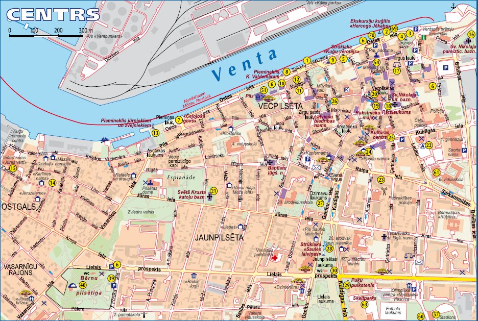 Ventspils city center map