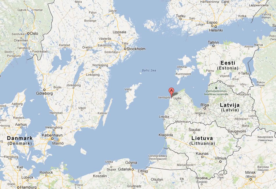 map of Ventspils latvia
